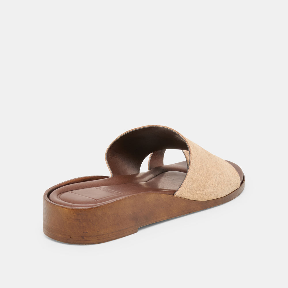 Dolce Vita SHOES | MOXY Sand Suede Metal Detail Open-Toe Sandals