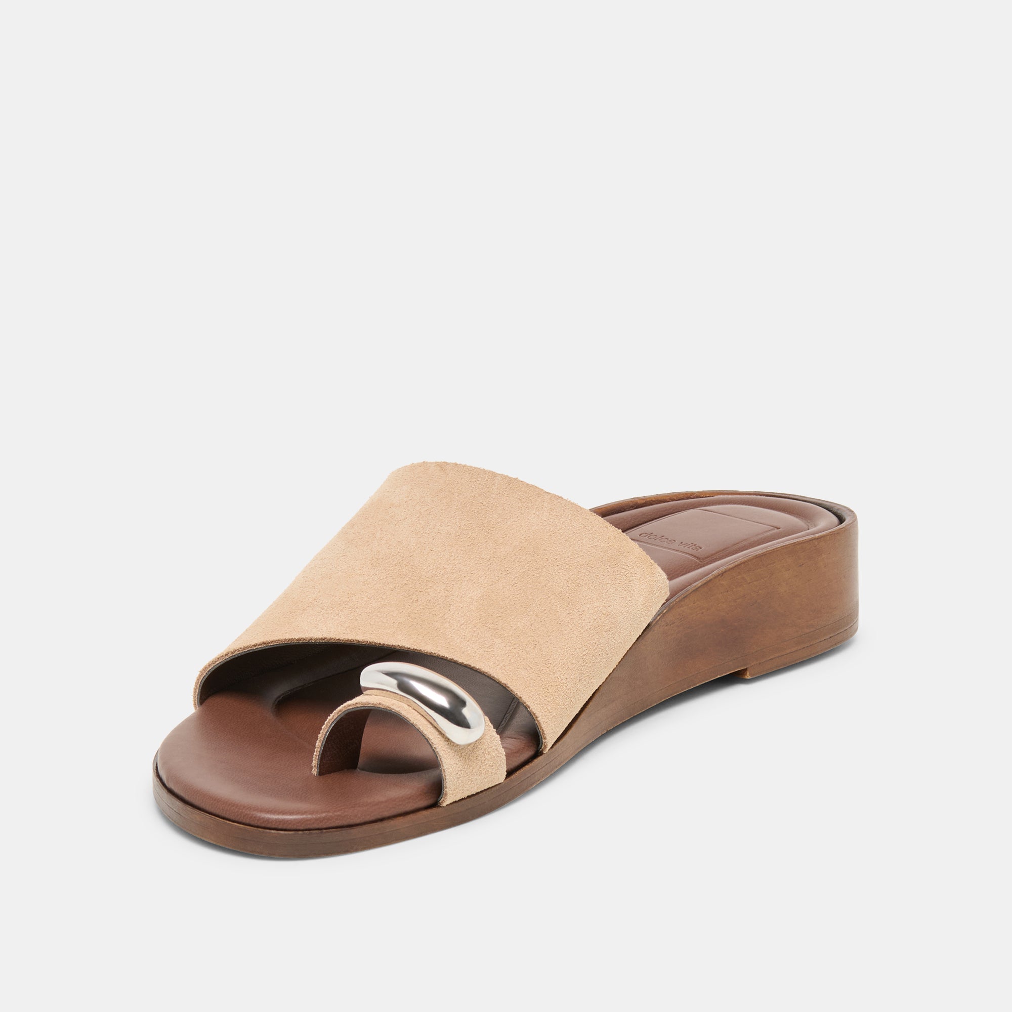 Dolce Vita SHOES | MOXY Sand Suede Metal Detail Open-Toe Sandals
