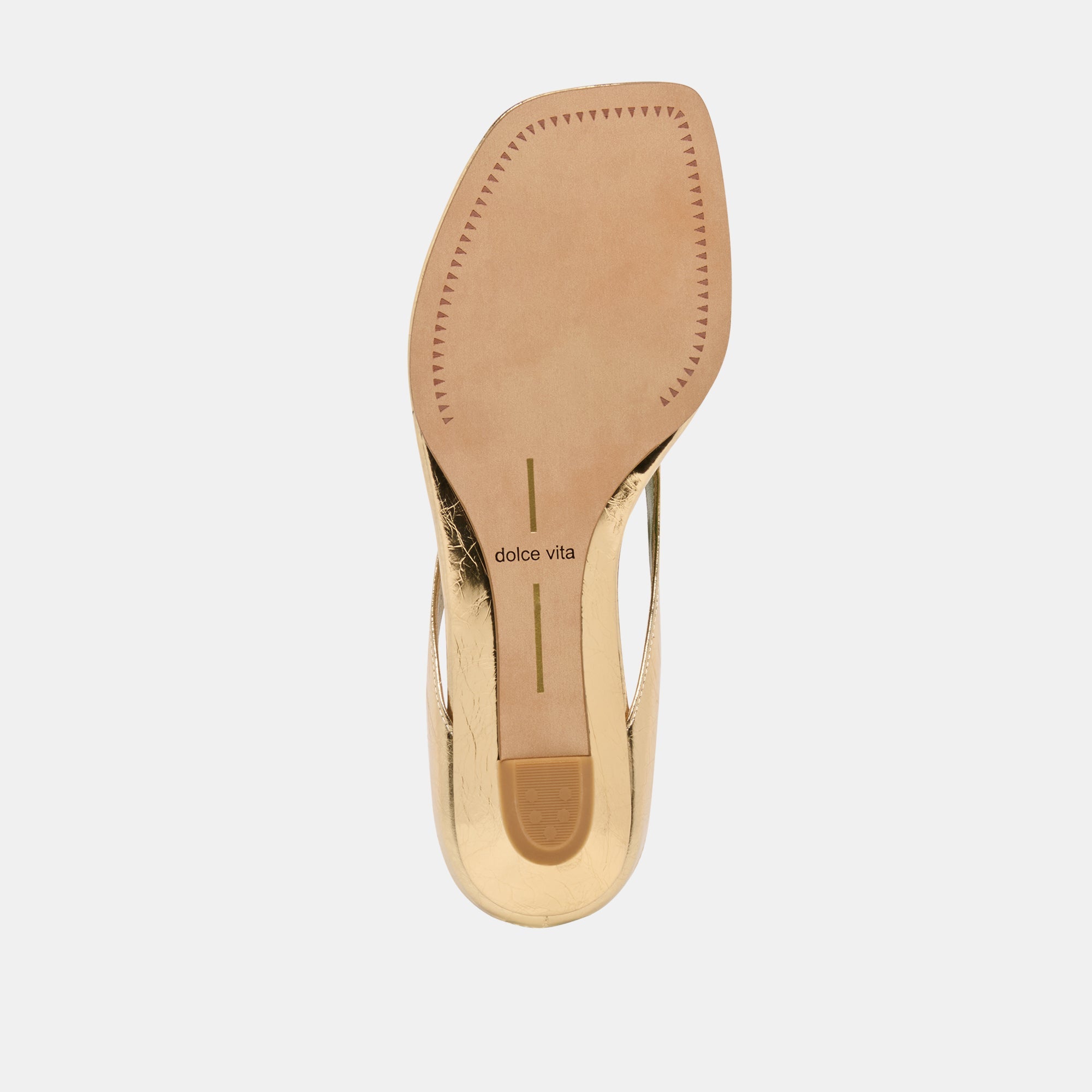 Dolce Vita SHOES | GIZEL Gold Crinkle Patent Thong Square-Toe Sandals