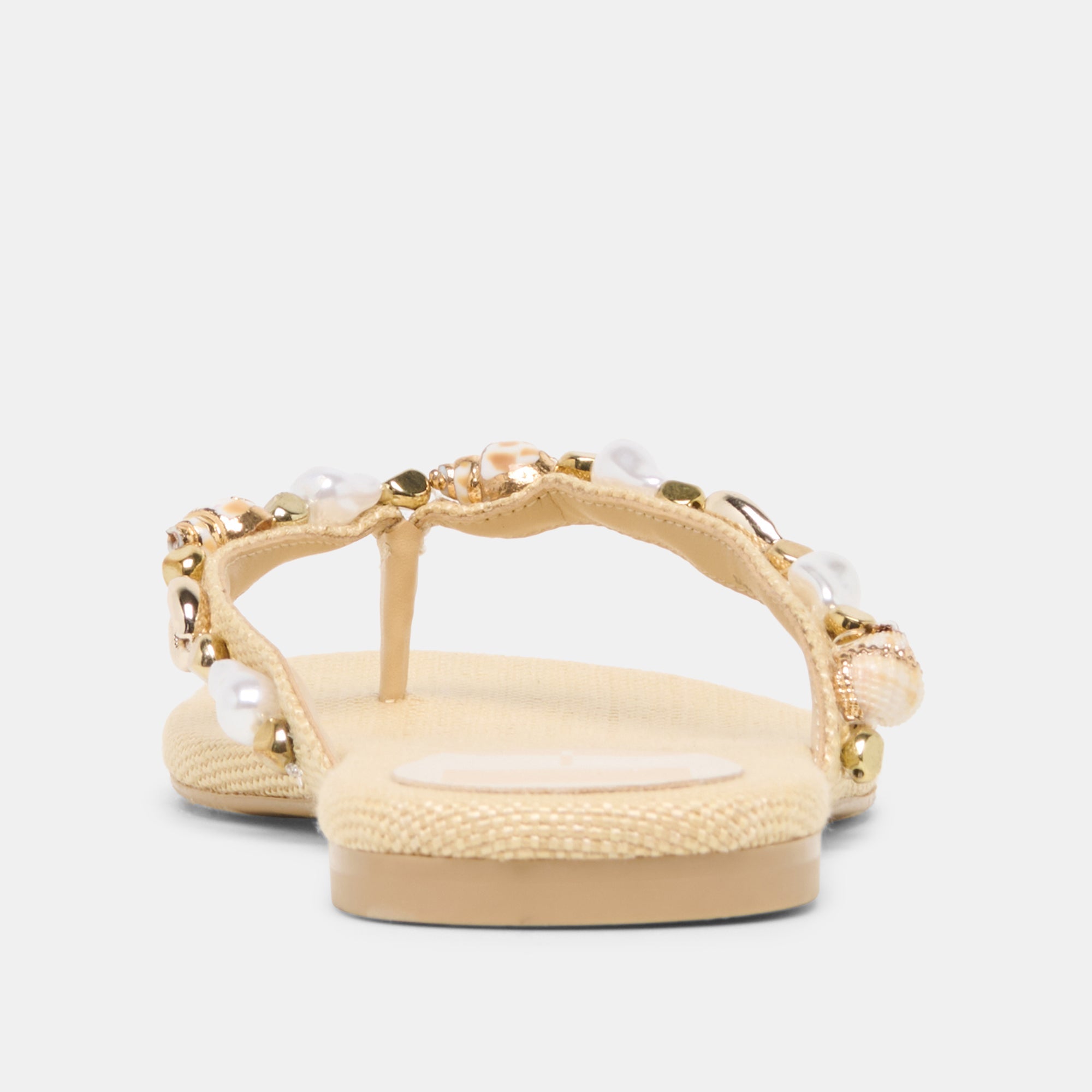 Dolce Vita SHOES | KYSHA Lt Natural Raffia Shell Flip-Flop Sandals
