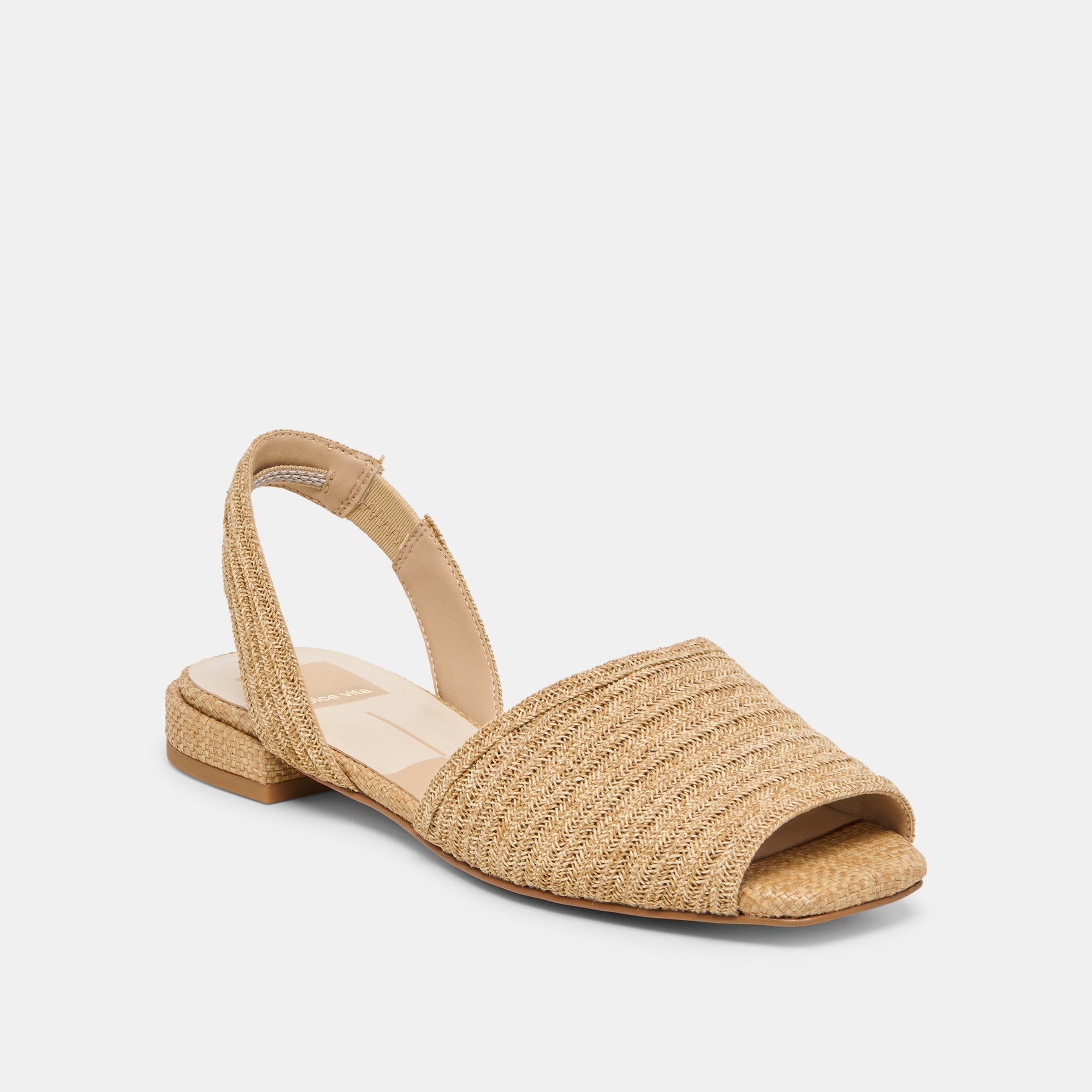 Dolce Vita SHOES | MARZY Natural Raffia Slingback Peep-Toe Sandals
