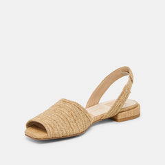 Dolce Vita SHOES | MARZY Natural Raffia Slingback Peep-Toe Sandals