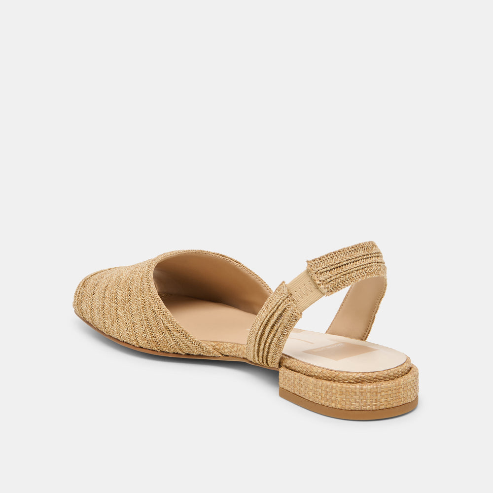 Dolce Vita SHOES | MARZY Natural Raffia Slingback Peep-Toe Sandals
