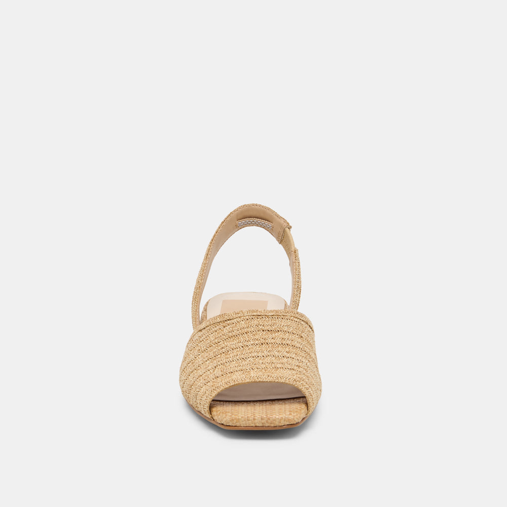 Dolce Vita SHOES | MARZY Natural Raffia Slingback Peep-Toe Sandals