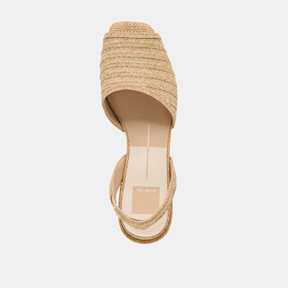 Dolce Vita SHOES | MARZY Natural Raffia Slingback Peep-Toe Sandals