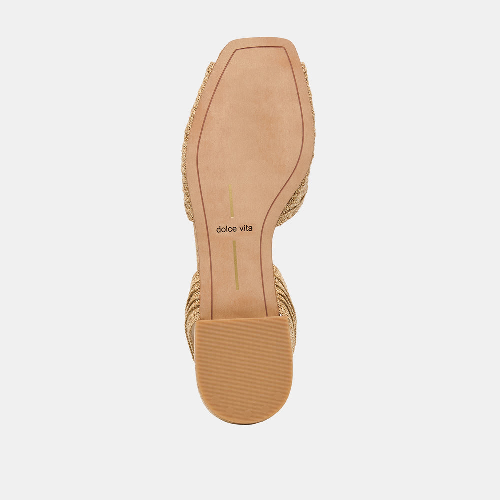 Dolce Vita SHOES | MARZY Natural Raffia Slingback Peep-Toe Sandals