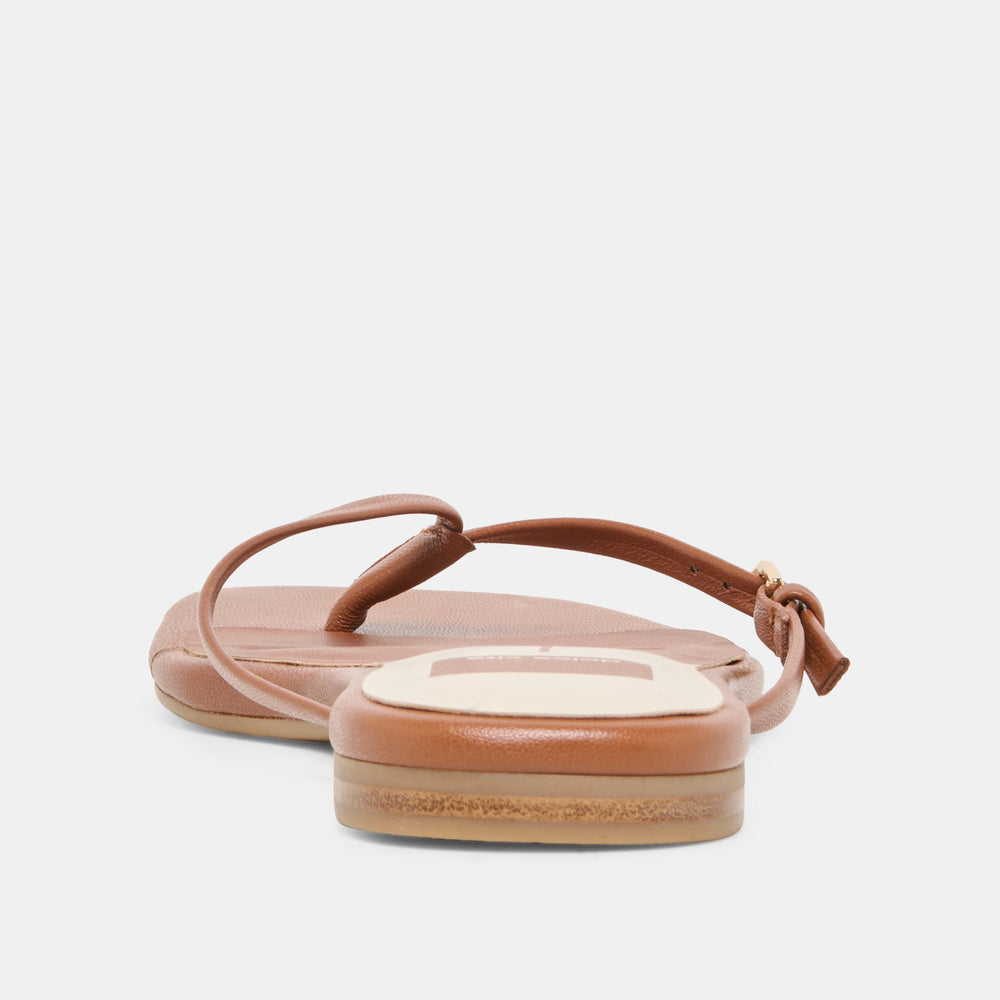Dolce Vita SHOES | MALTA Cognac Leather Buckle Flip-Flop Sandals