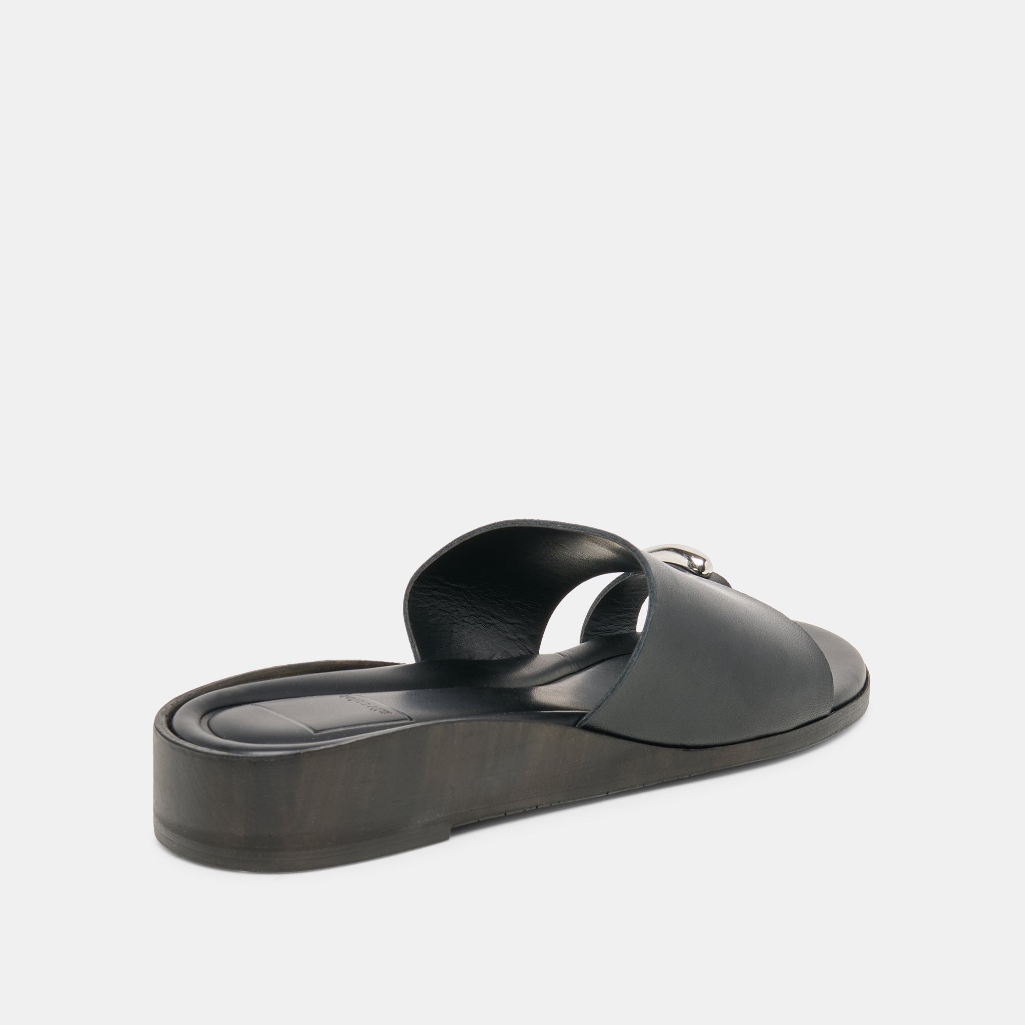 Dolce Vita SHOES | MOXY Black Leather Metal Detail Open-Toe Sandals