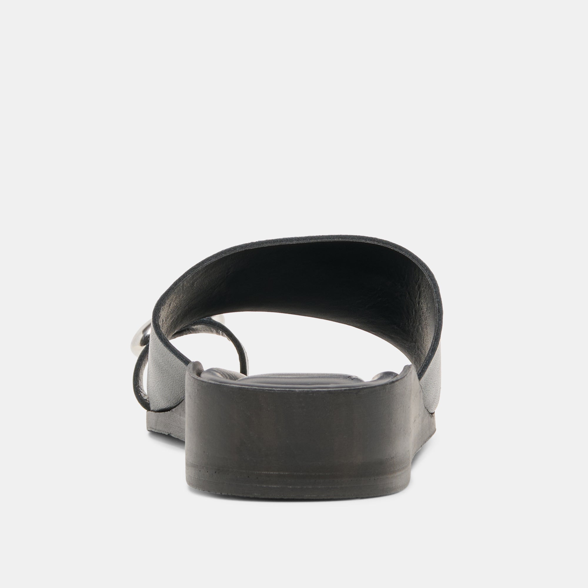 Dolce Vita SHOES | MOXY Black Leather Metal Detail Open-Toe Sandals