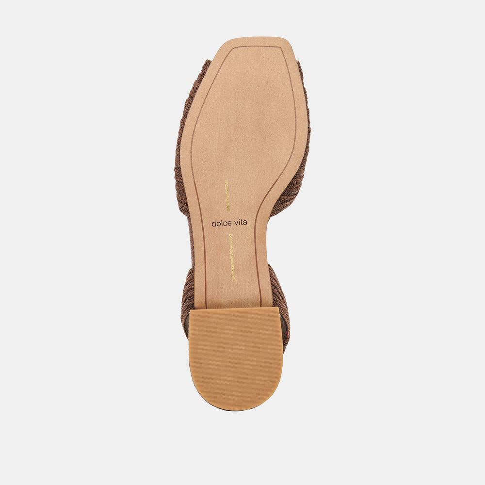 Dolce Vita SHOES | MARZY Cocoa Raffia Slingback Peep-Toe Sandals