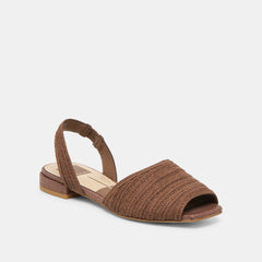 Dolce Vita SHOES | MARZY Cocoa Raffia Slingback Peep-Toe Sandals