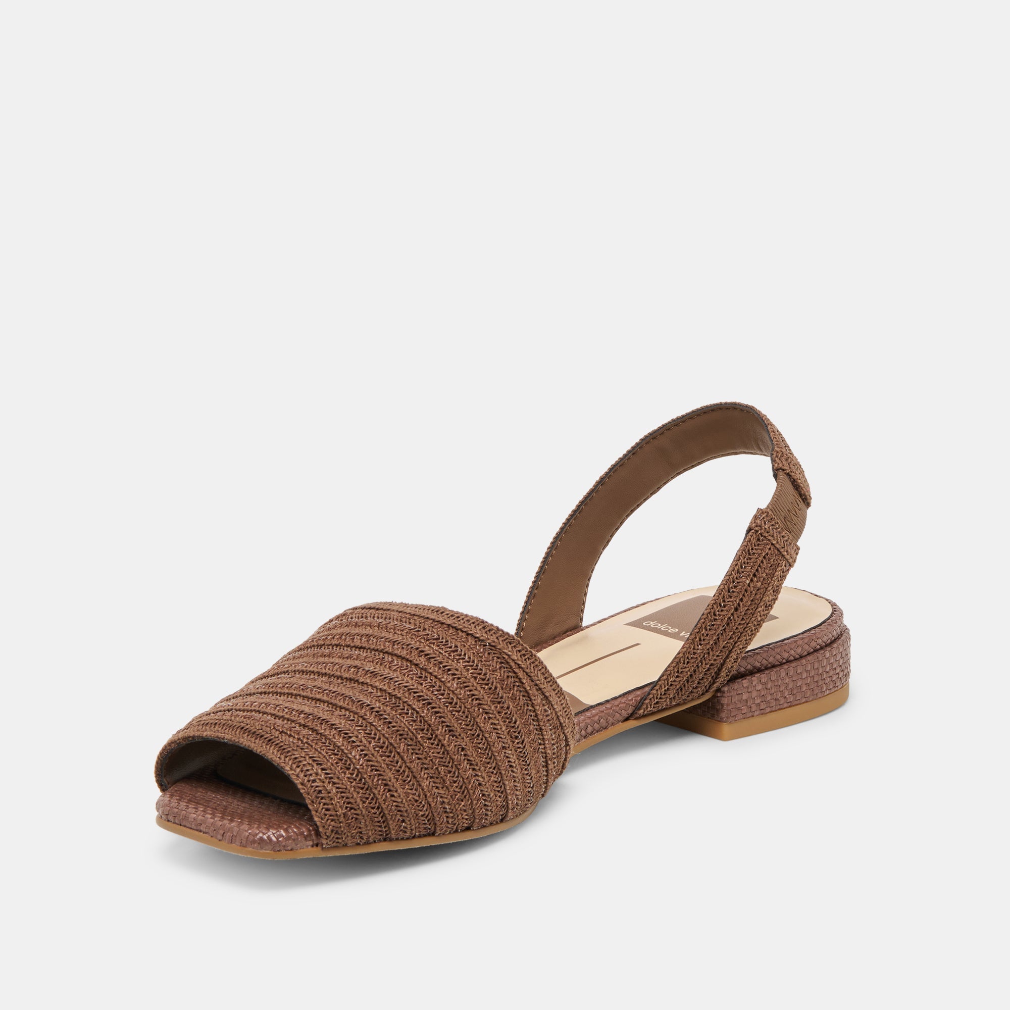Dolce Vita SHOES | MARZY Cocoa Raffia Slingback Peep-Toe Sandals