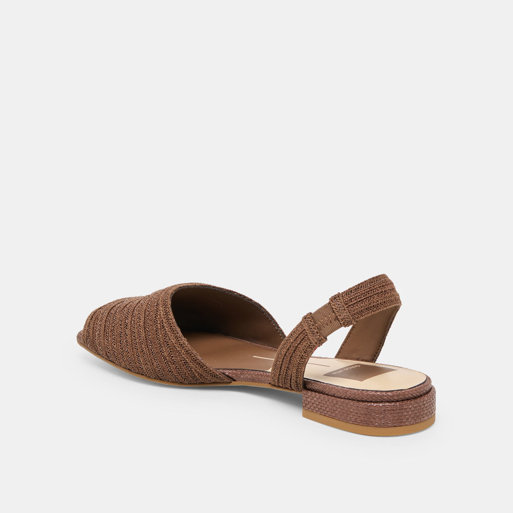 Dolce Vita SHOES | MARZY Cocoa Raffia Slingback Peep-Toe Sandals