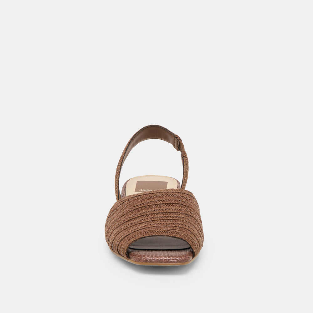 Dolce Vita SHOES | MARZY Cocoa Raffia Slingback Peep-Toe Sandals