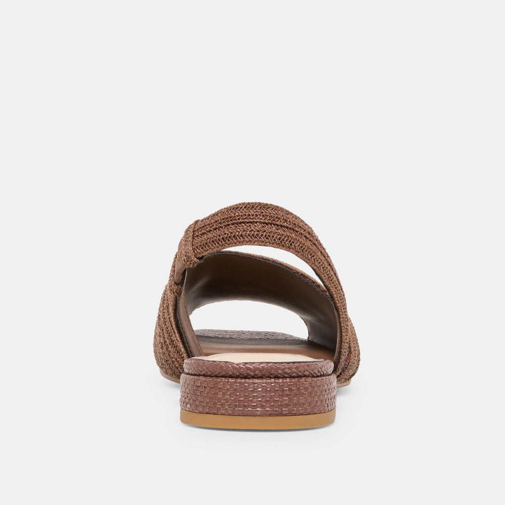 Dolce Vita SHOES | MARZY Cocoa Raffia Slingback Peep-Toe Sandals