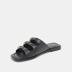 Dolce Vita SHOES | Fin Black Leather Sandals