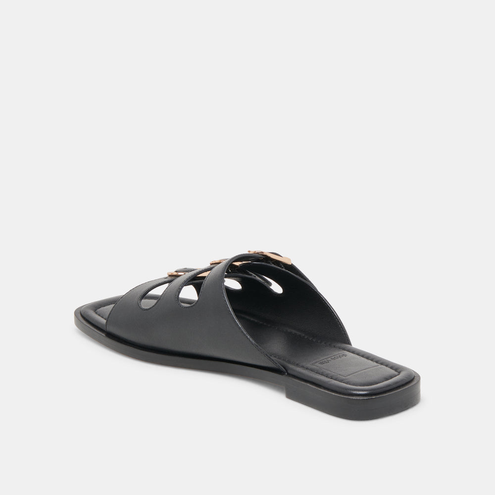 Dolce Vita SHOES | Fin Black Leather Sandals