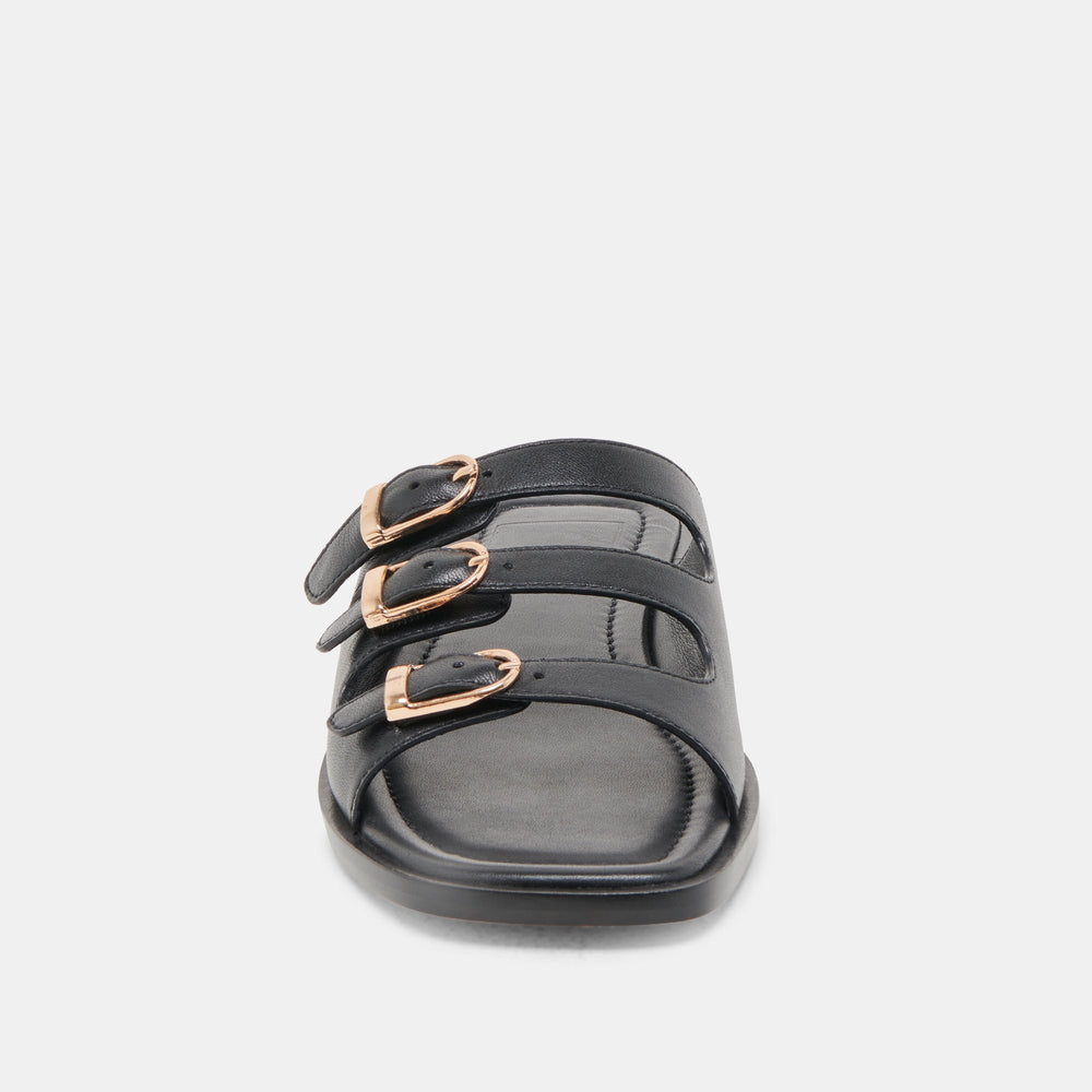 Dolce Vita SHOES | Fin Black Leather Sandals