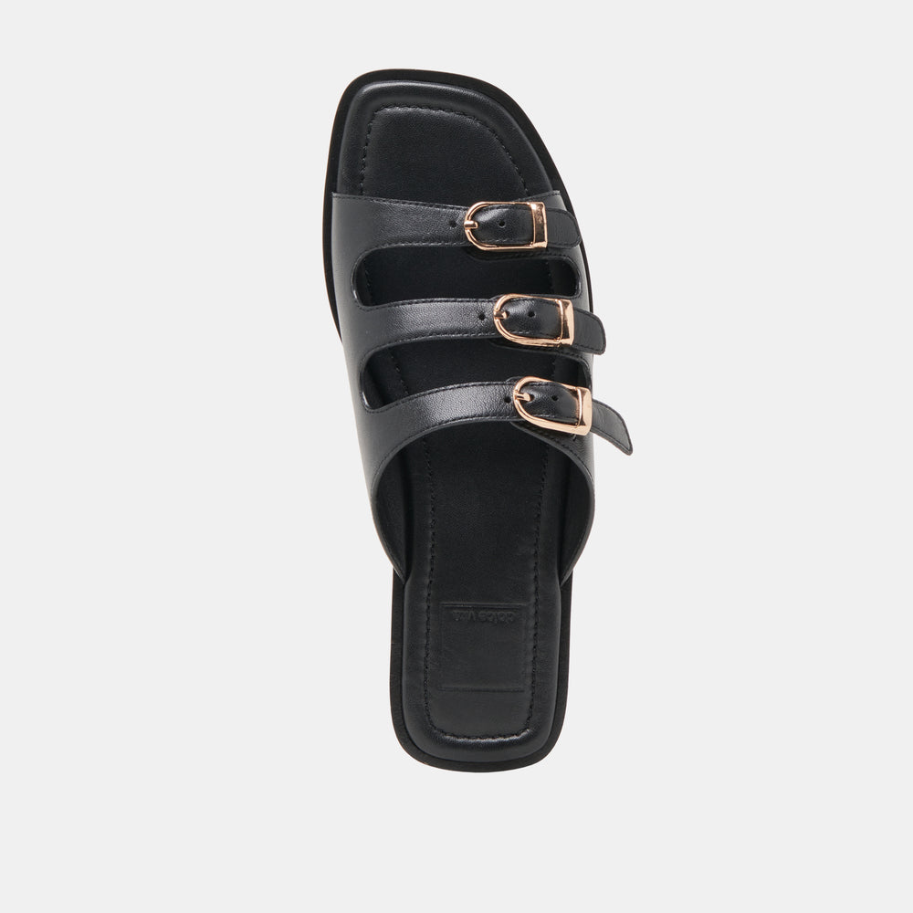 Dolce Vita SHOES | Fin Black Leather Sandals