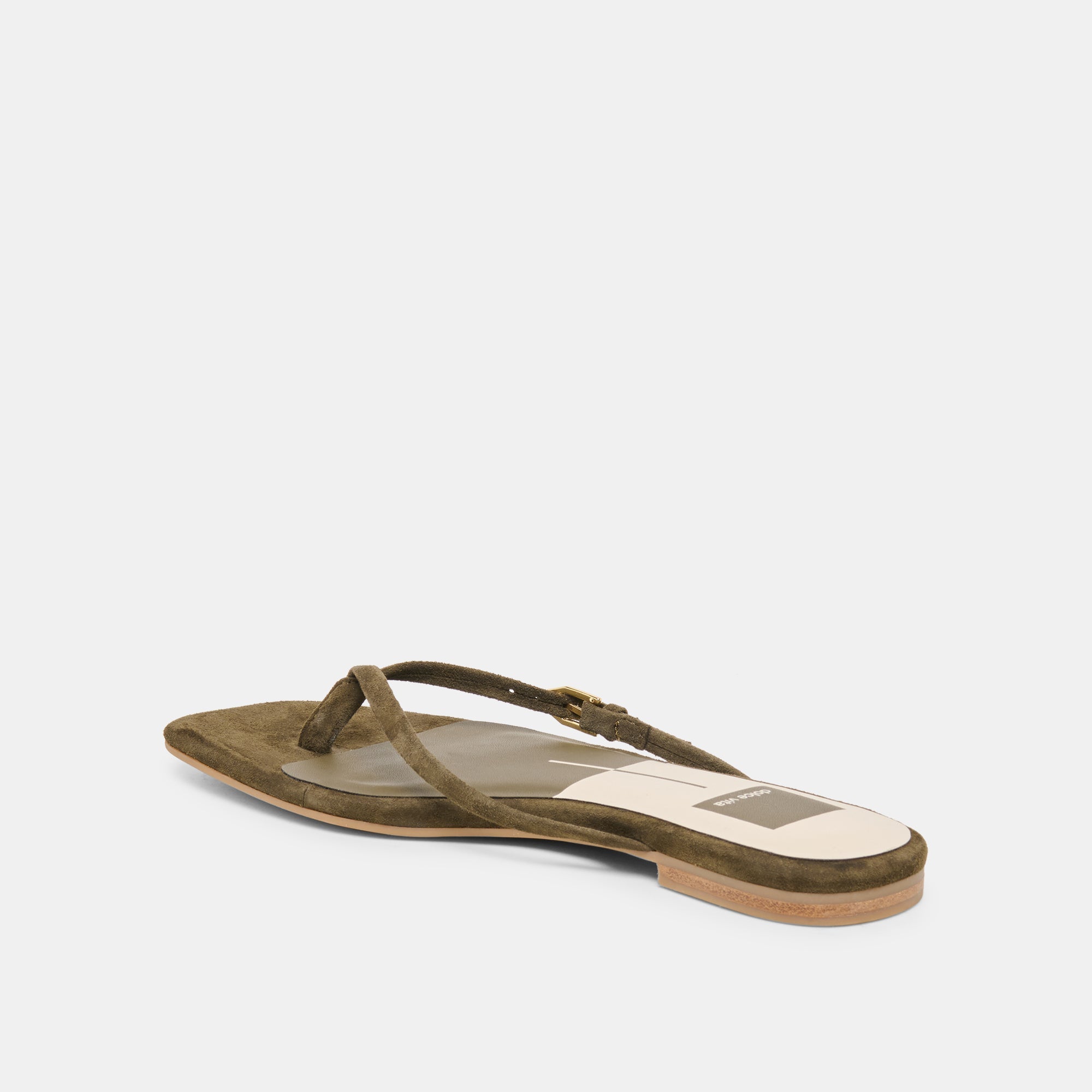 Dolce Vita SHOES | MALTA Dk Olive Suede Buckle Flip-Flop Sandals