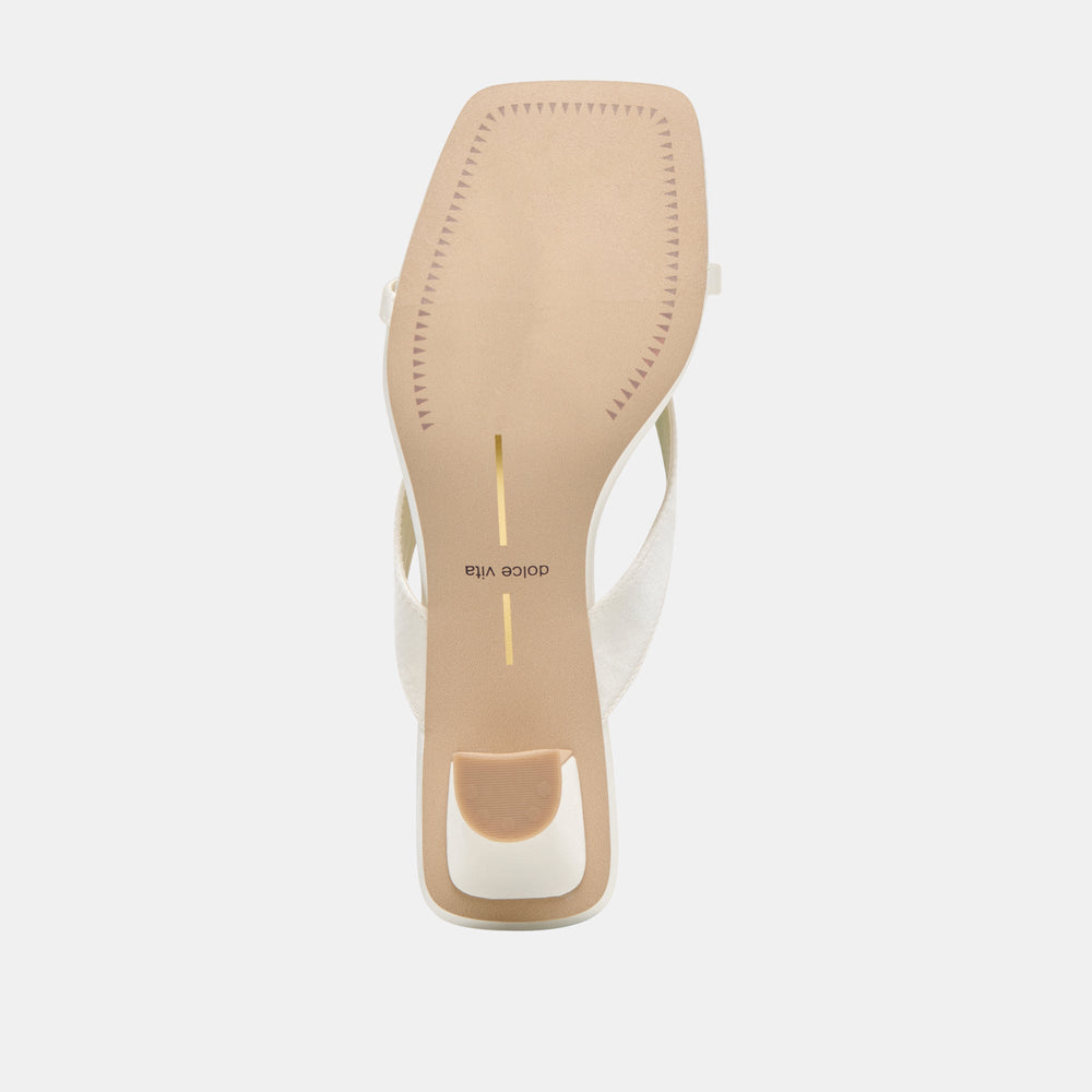 Dolce Vita SHOES | Brevel Wide True White Satin Heels