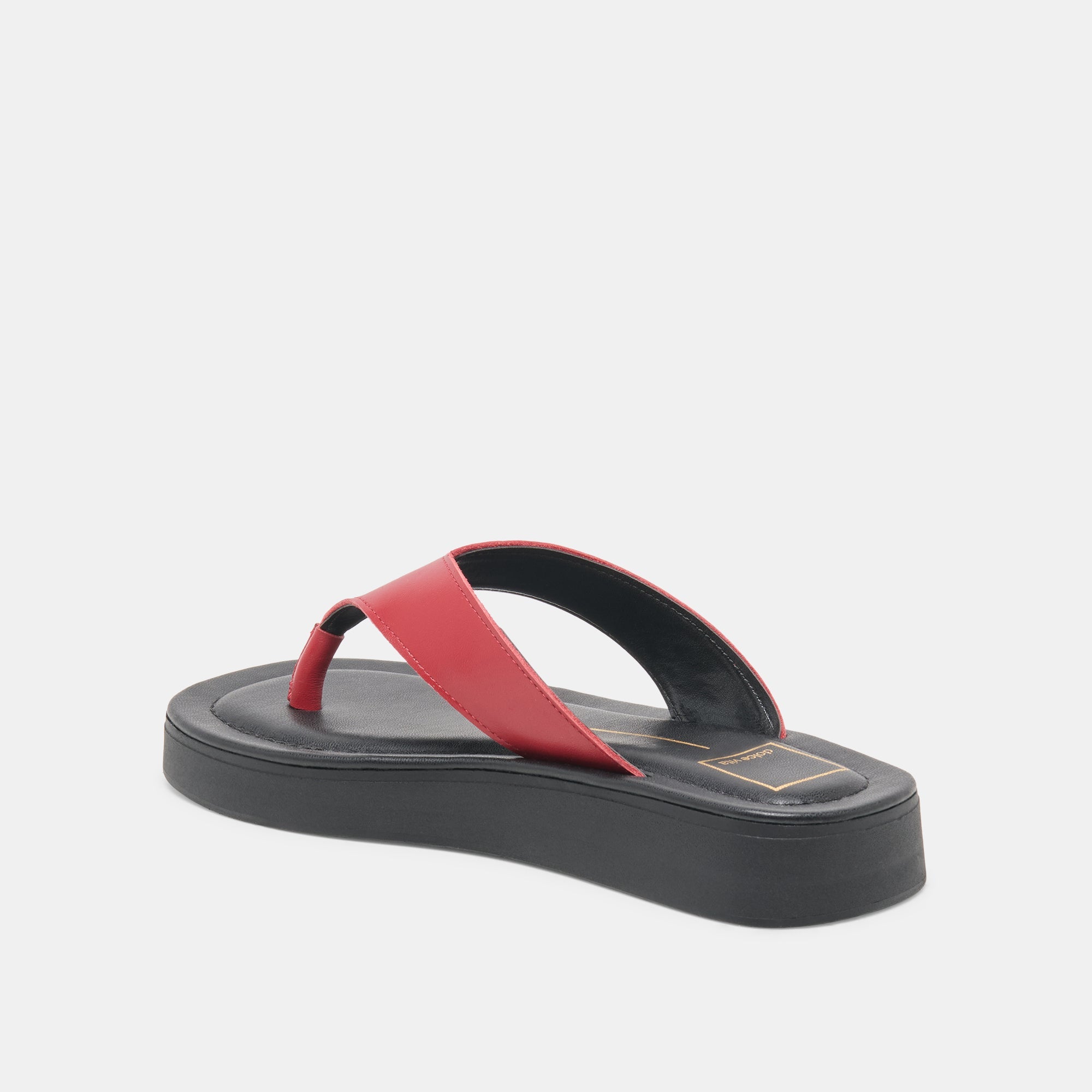 Dolce Vita SHOES | BLAYZE Red Leather Platform Flip-Flop Sandals