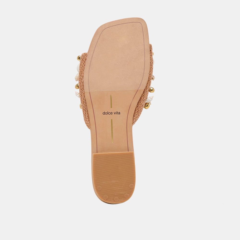 Dolce Vita SHOES | Lizza Toffee Beaded Raffia Sandals