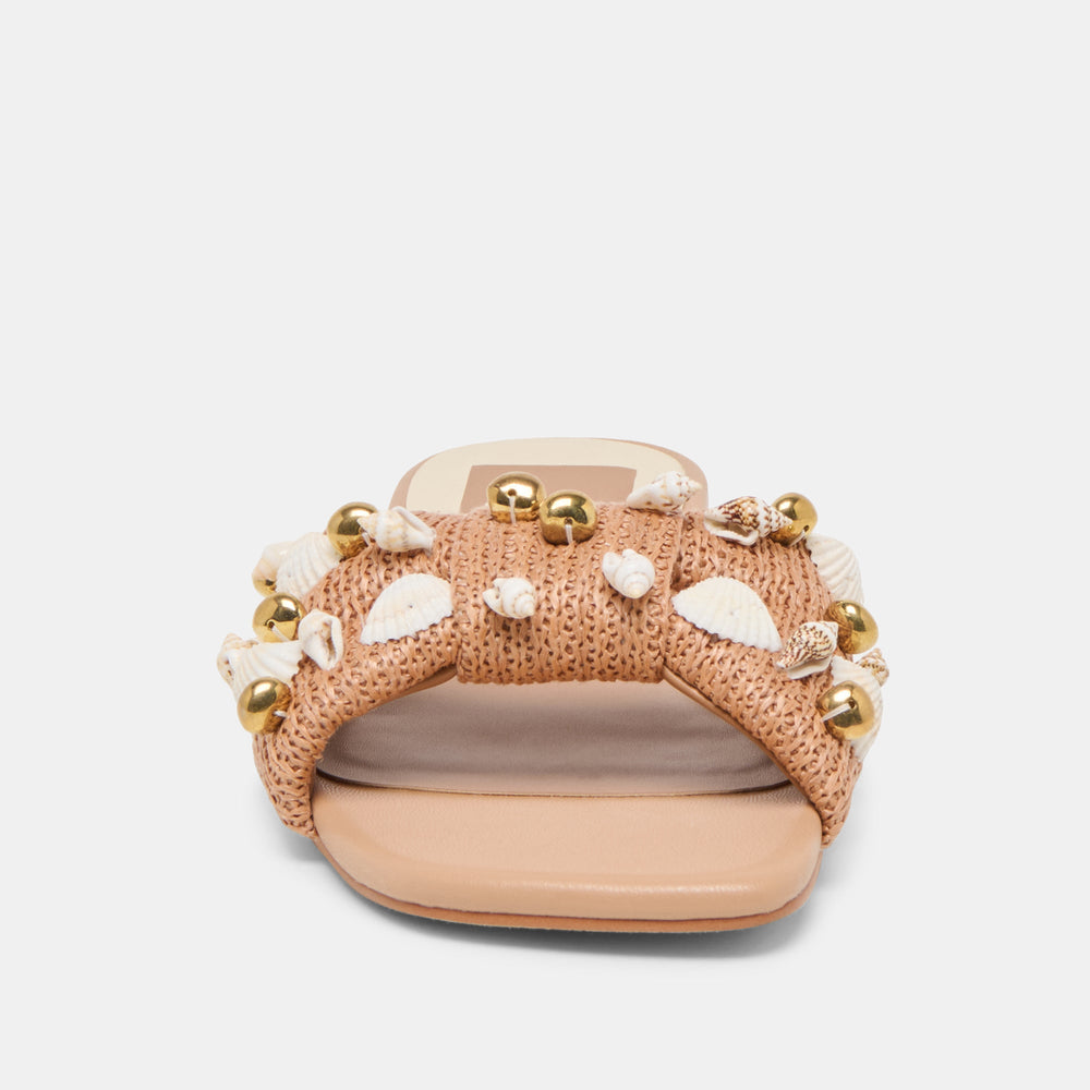 Dolce Vita SHOES | Lizza Toffee Beaded Raffia Sandals