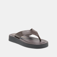 Dolce Vita SHOES | BLAYZE Dk Chocolate Leather Platform Flip-Flop Sandals