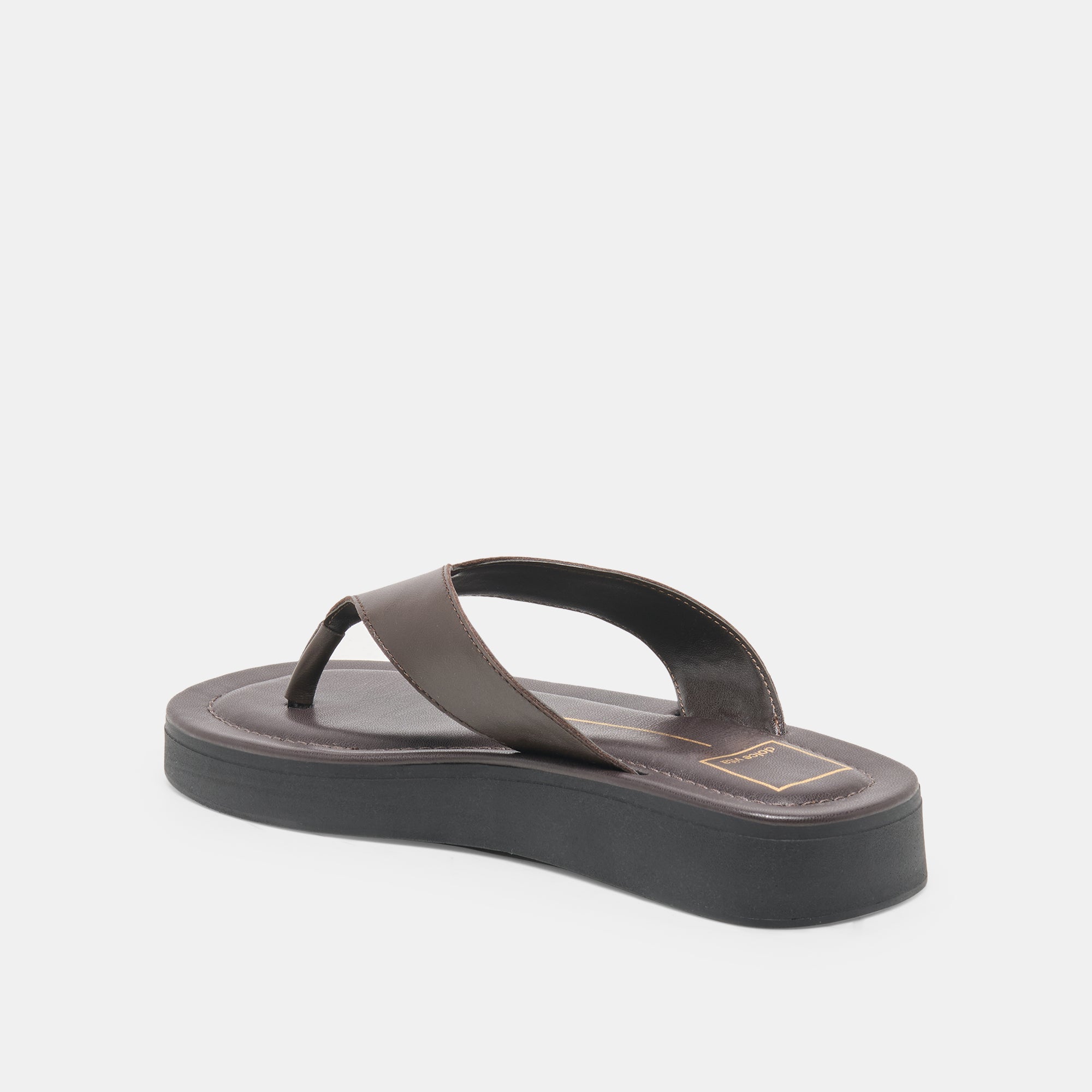Dolce Vita SHOES | BLAYZE Dk Chocolate Leather Platform Flip-Flop Sandals