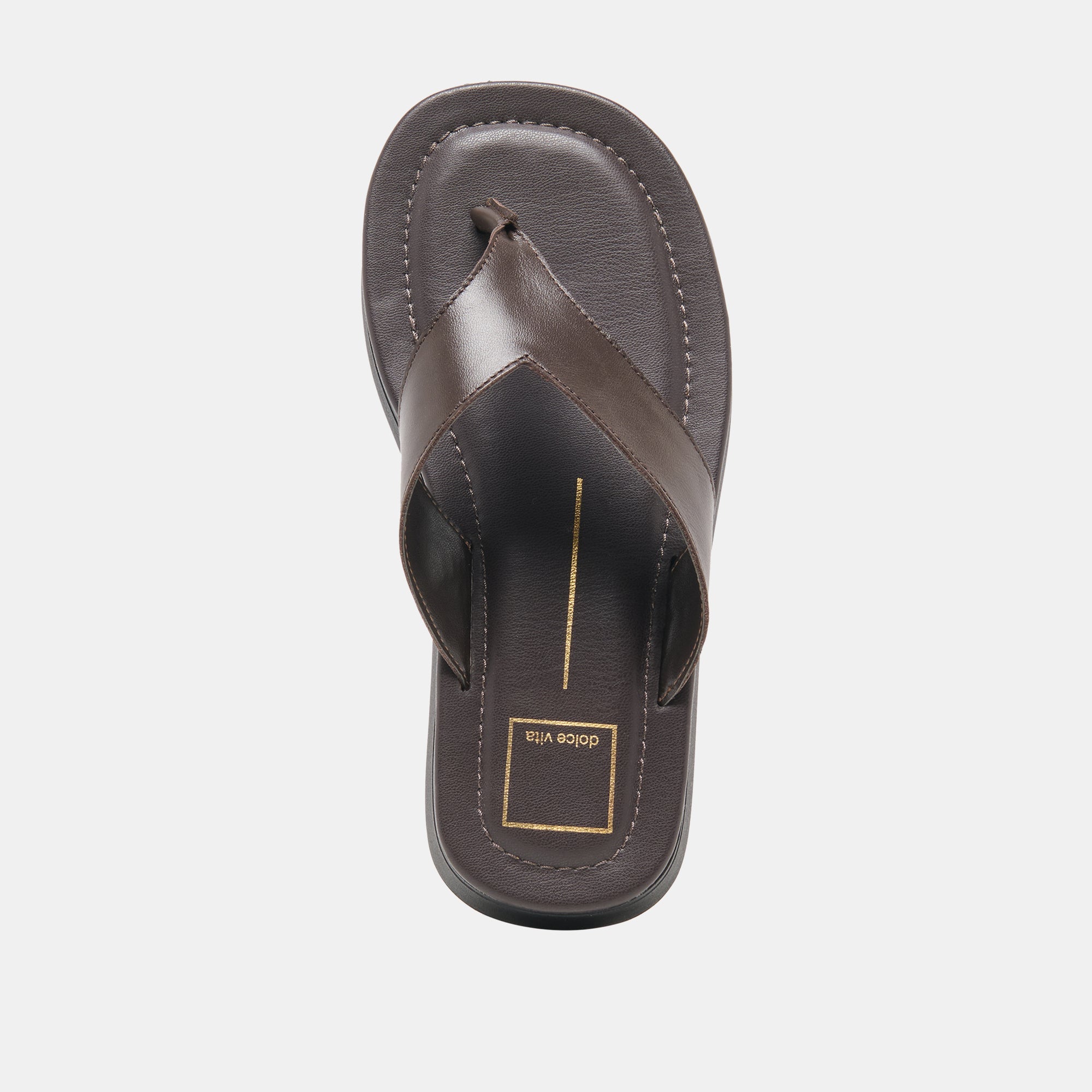 Dolce Vita SHOES | BLAYZE Dk Chocolate Leather Platform Flip-Flop Sandals