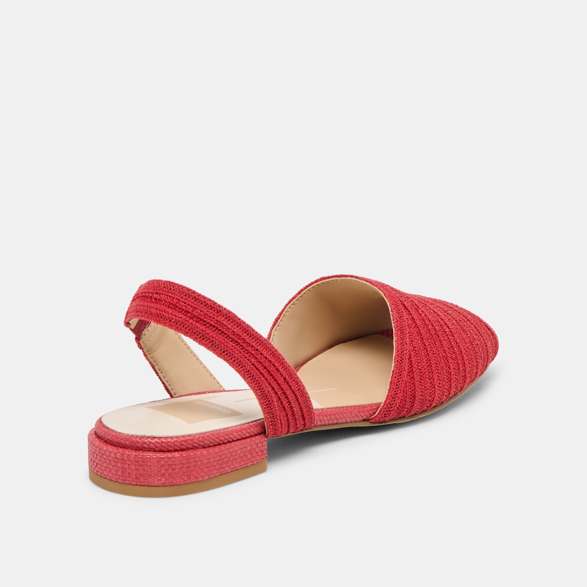Dolce Vita SHOES | MARZY Red Raffia Slingback Peep-Toe Sandals