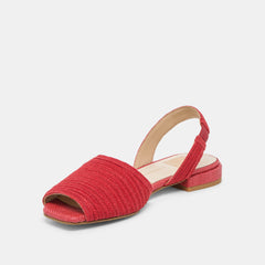Dolce Vita SHOES | MARZY Red Raffia Slingback Peep-Toe Sandals