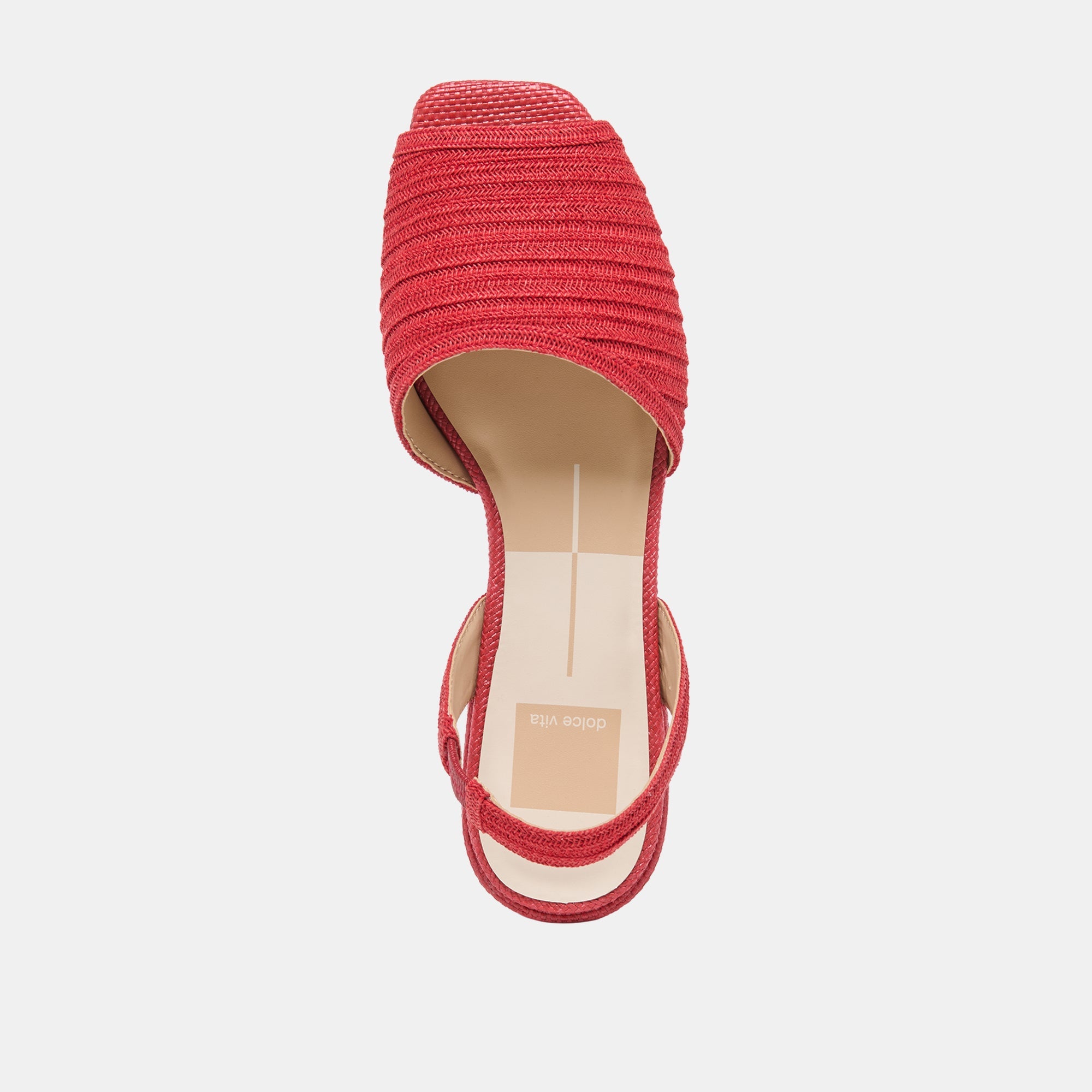 Dolce Vita SHOES | MARZY Red Raffia Slingback Peep-Toe Sandals