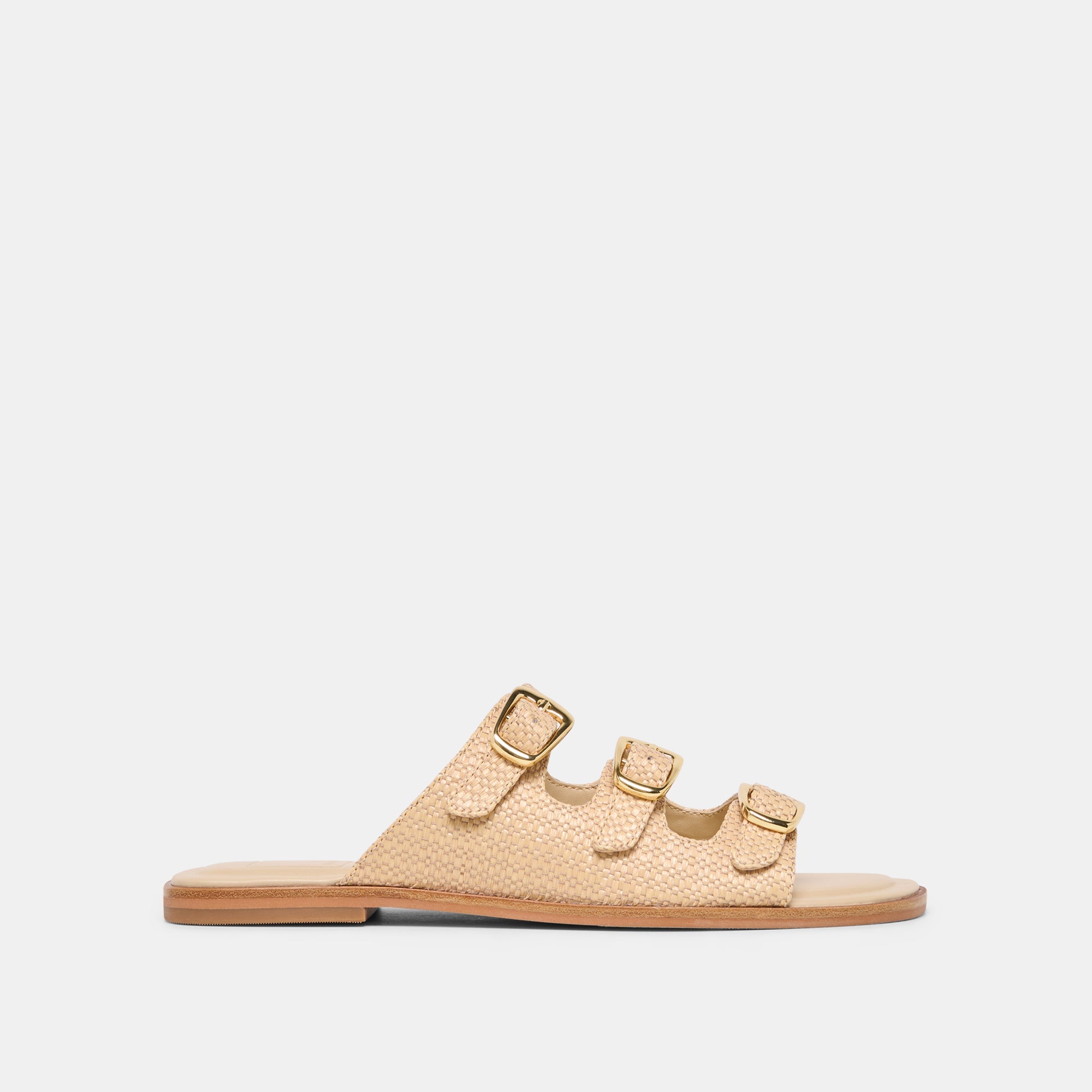 Dolce Vita SHOES | FIN Sand Raffia Open-Toe Slide Sandals