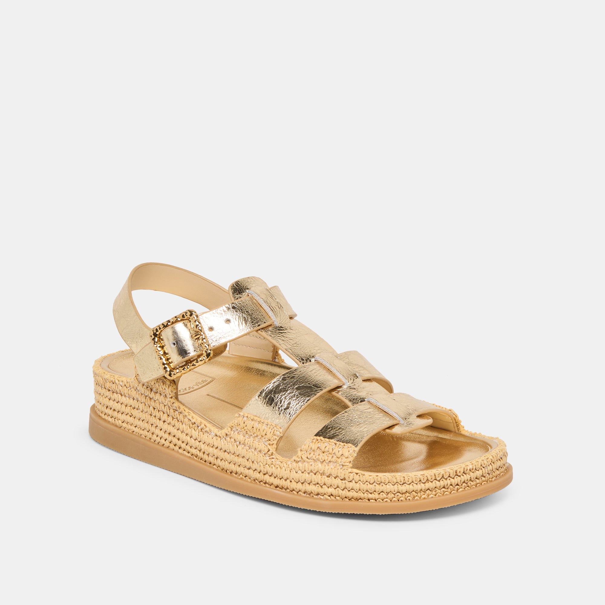 Dolce Vita SHOES | Shenna Gold Distressed Leather Sandals