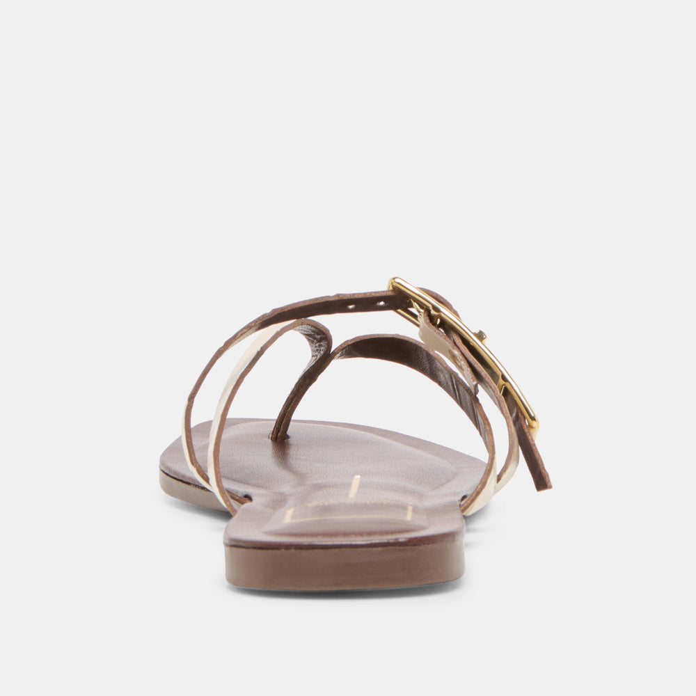 Dolce Vita SHOES | Piers Beige Croco Embossed Leather Sandals