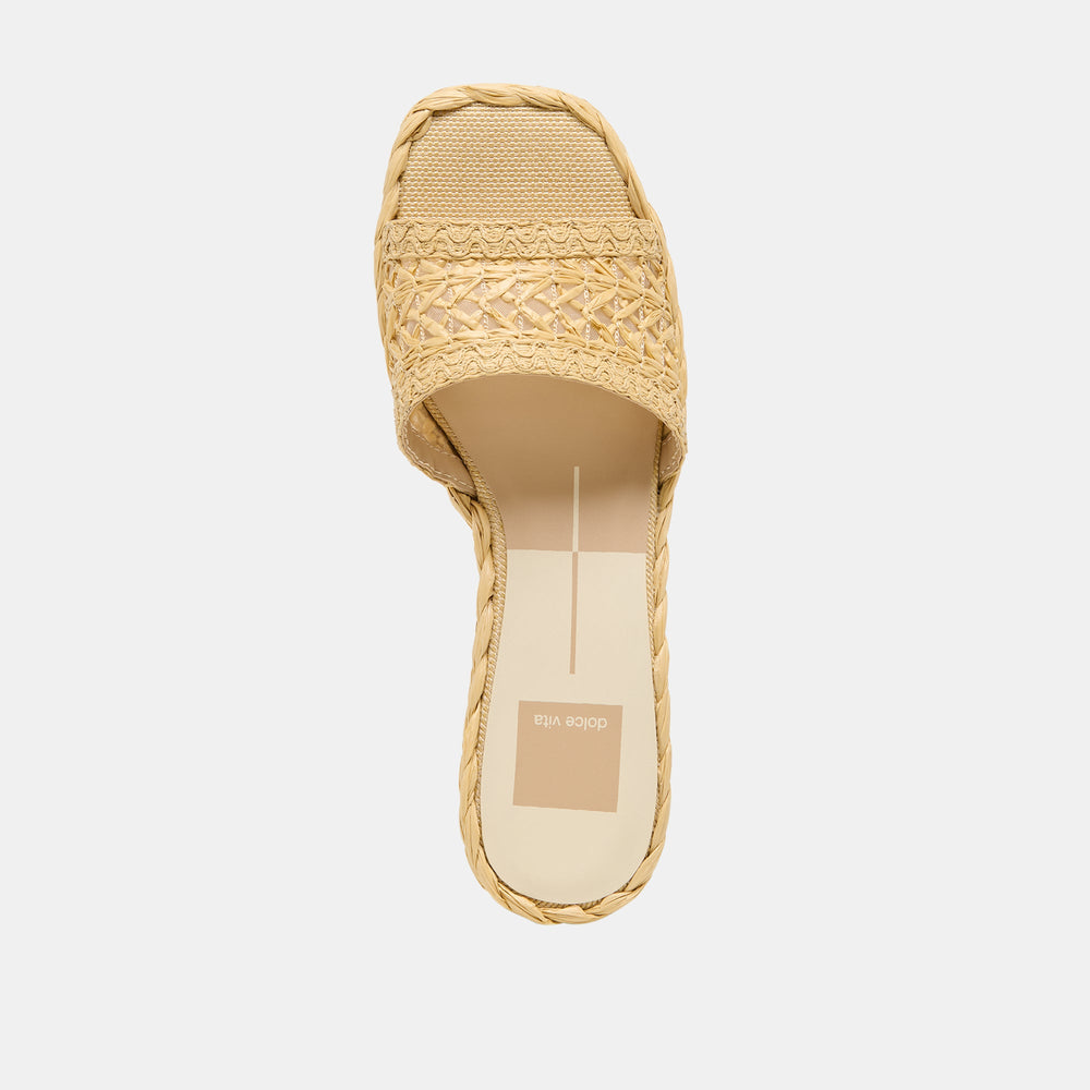 Dolce Vita SHOES | Dixi Lt Natural Cross Hatch Raffia Sandals