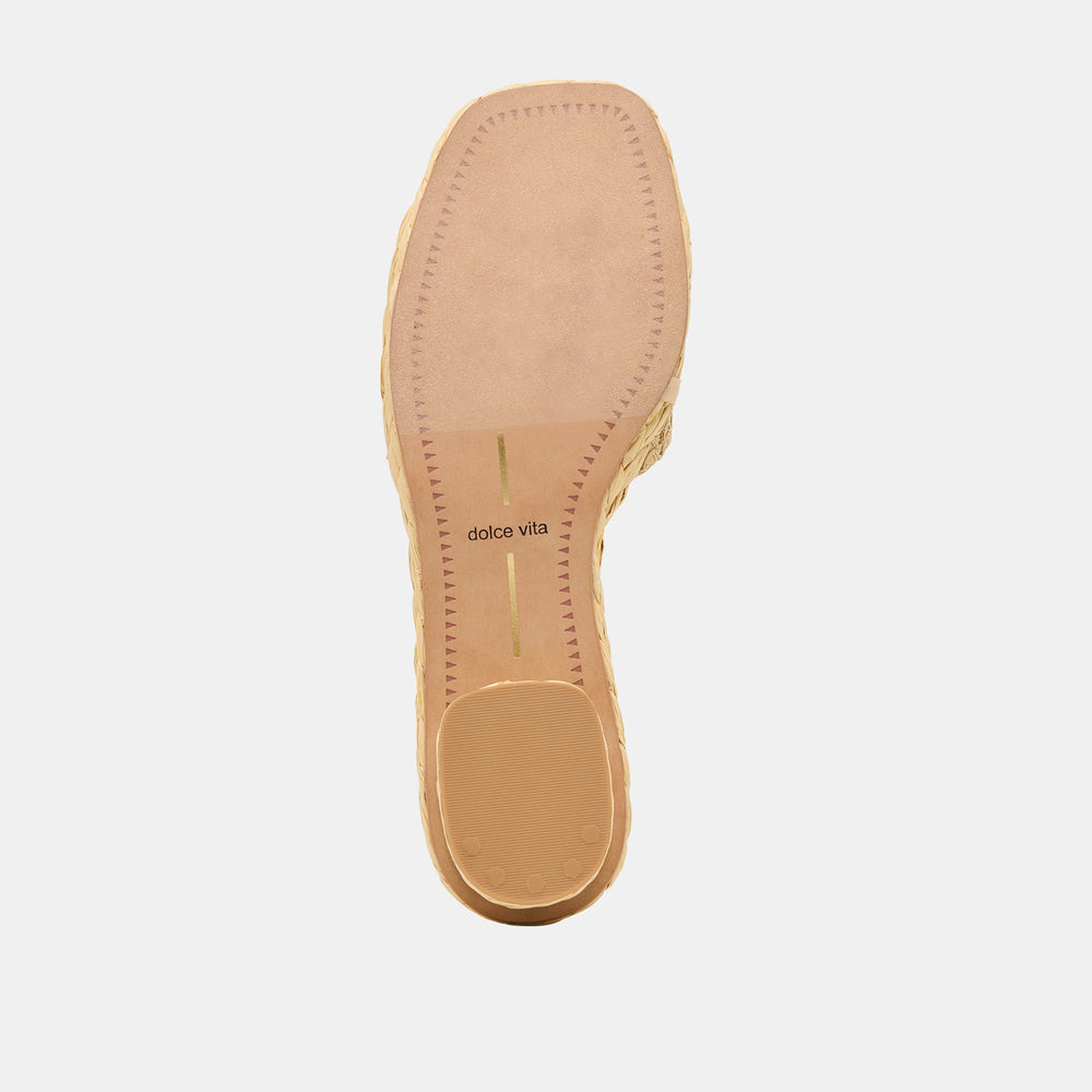 Dolce Vita SHOES | Dixi Lt Natural Cross Hatch Raffia Sandals