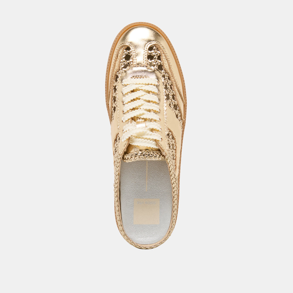 Dolce Vita SHOES | Notice Slide Gold Woven Stella Sneakers