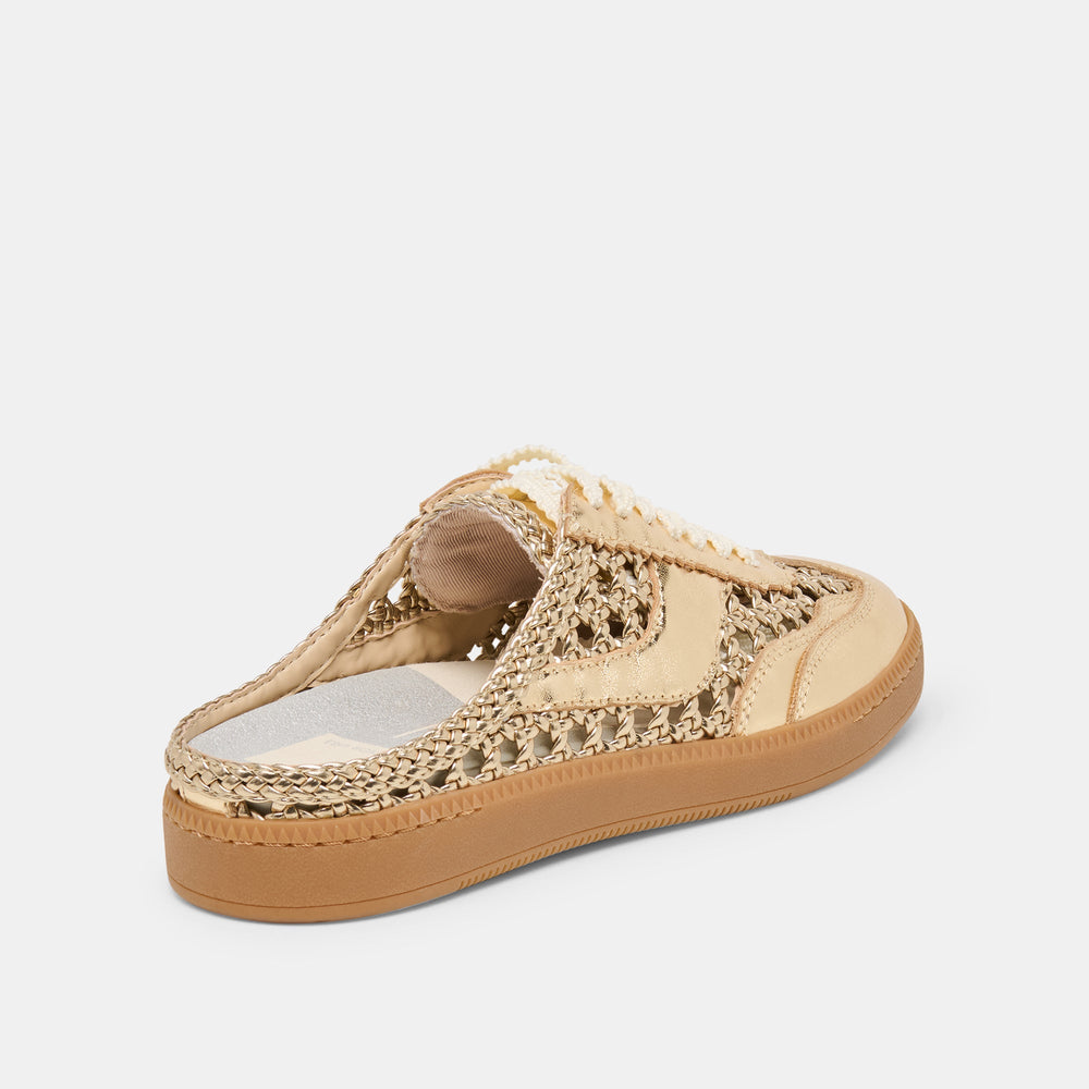 Dolce Vita SHOES | Notice Slide Gold Woven Stella Sneakers