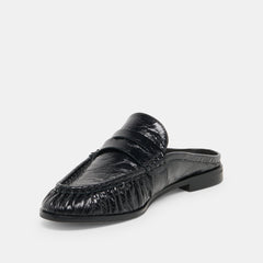 Dolce Vita SHOES | BETZY Midnight Crinkle Patent Closed-Toe Slip-On Loafers