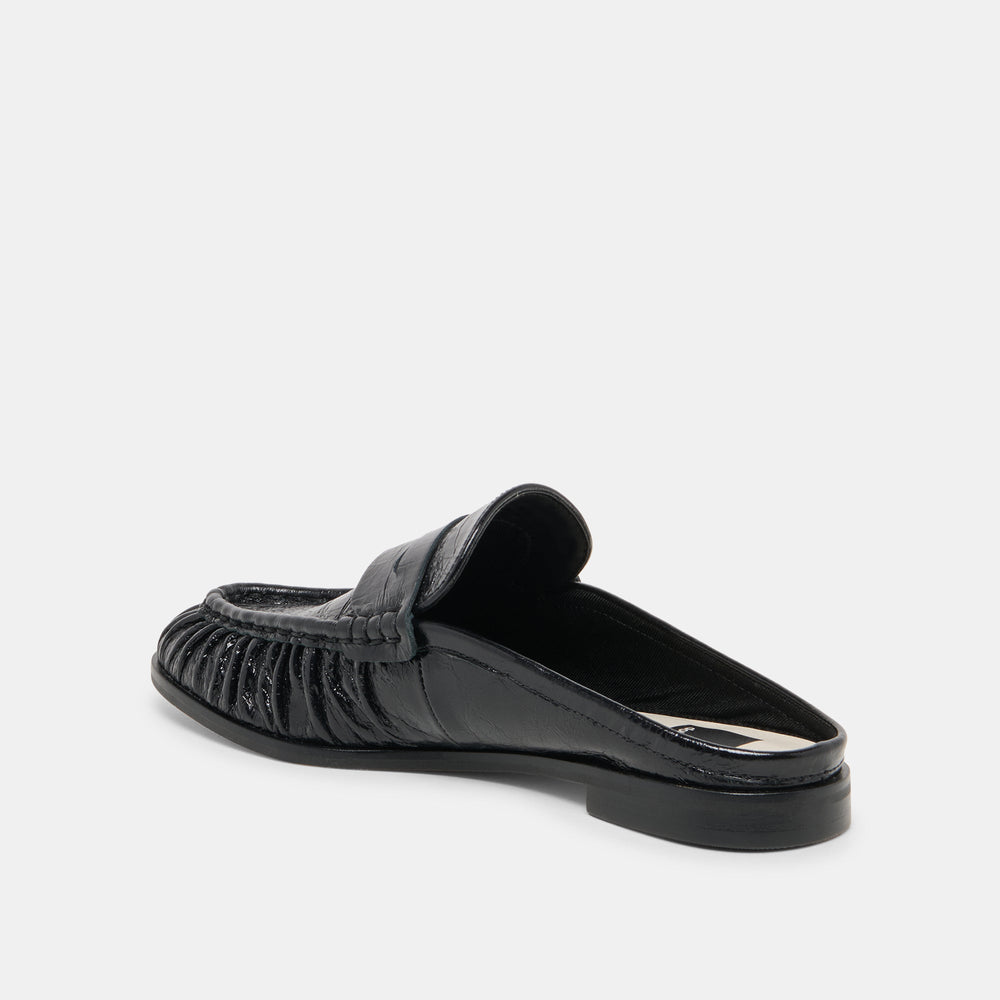 Dolce Vita SHOES | BETZY Midnight Crinkle Patent Closed-Toe Slip-On Loafers