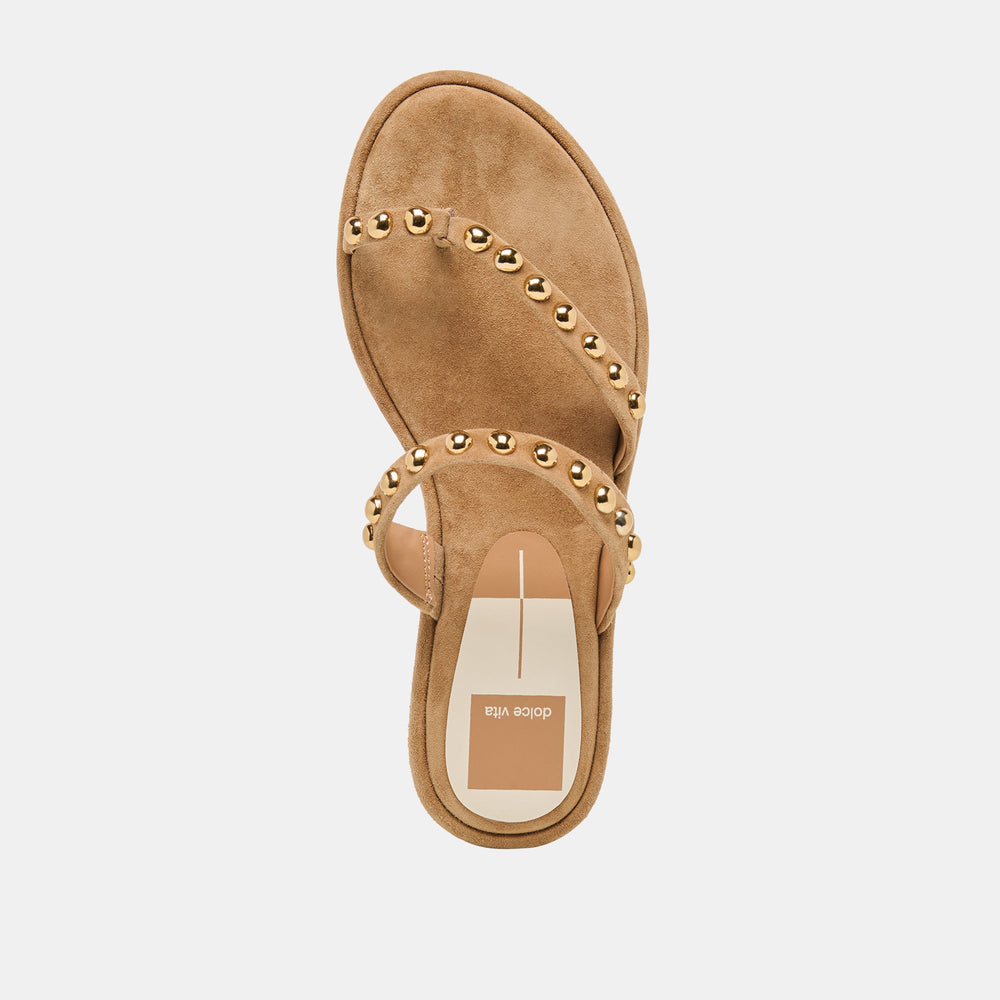 Dolce Vita SHOES | Amary Stud Lt Brown Suede Sandals