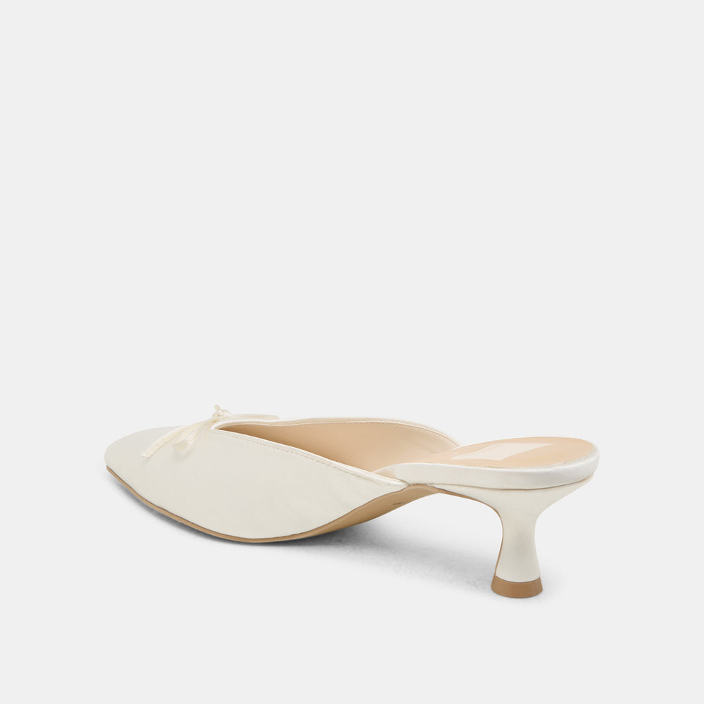 Dolce Vita SHOES | Cleo Off White Satin Heels