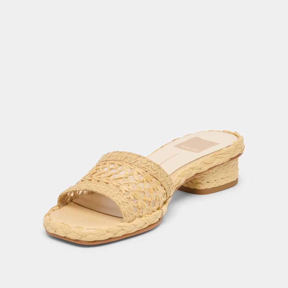 Dolce Vita SHOES | Dixi Wide Lt Natural Cross Hatch Raffia Sandals
