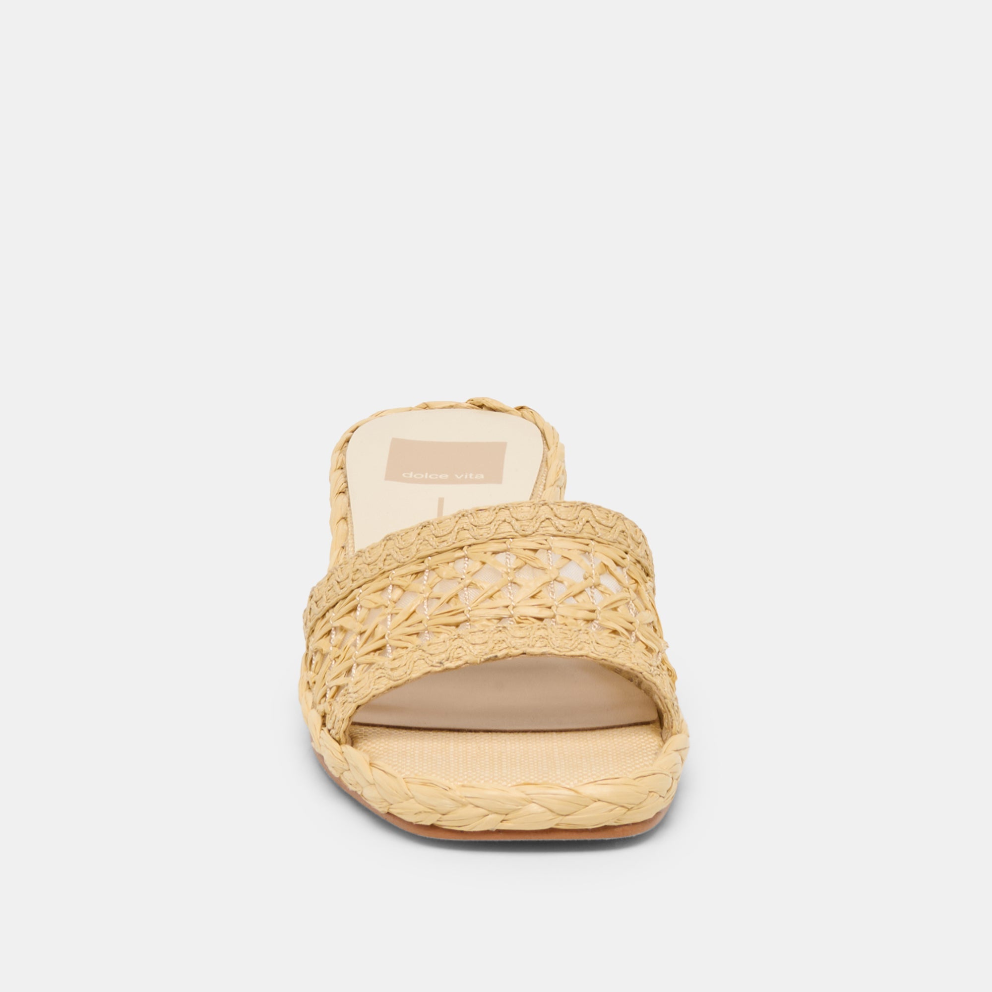 Dolce Vita SHOES | Dixi Wide Lt Natural Cross Hatch Raffia Sandals