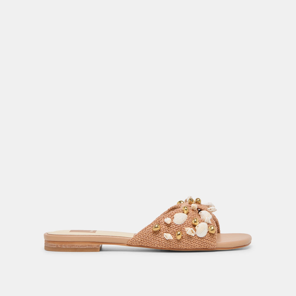 Dolce Vita SHOES | Lizza Toffee Beaded Raffia Sandals