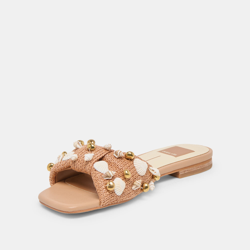 Dolce Vita SHOES | Lizza Toffee Beaded Raffia Sandals