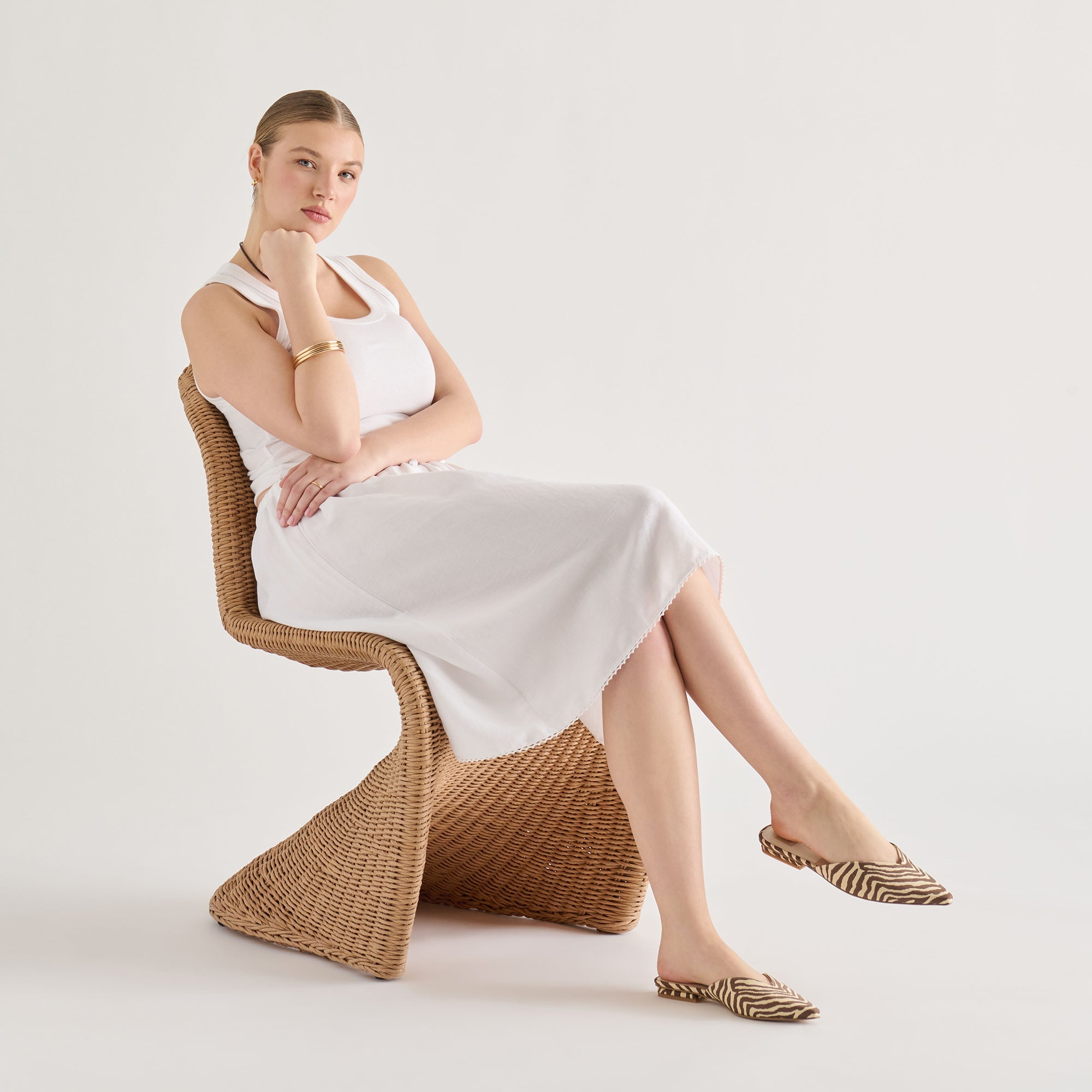 Dolce Vita SHOES | Elm Beige Zebra Raffia Flats